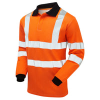 Pulsar Electric Arc Flash & Fire Retardant Hi Vis Orange Long Sleeved Polo Shirt PRARC21