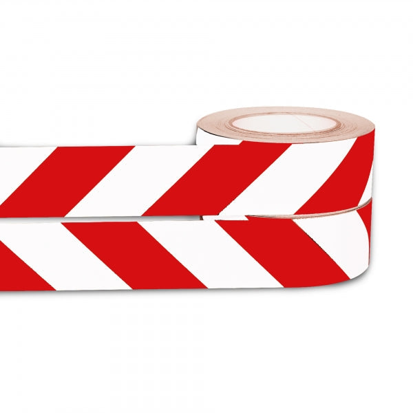 Retro Reflective Hazard Warning Tape 25m Red White