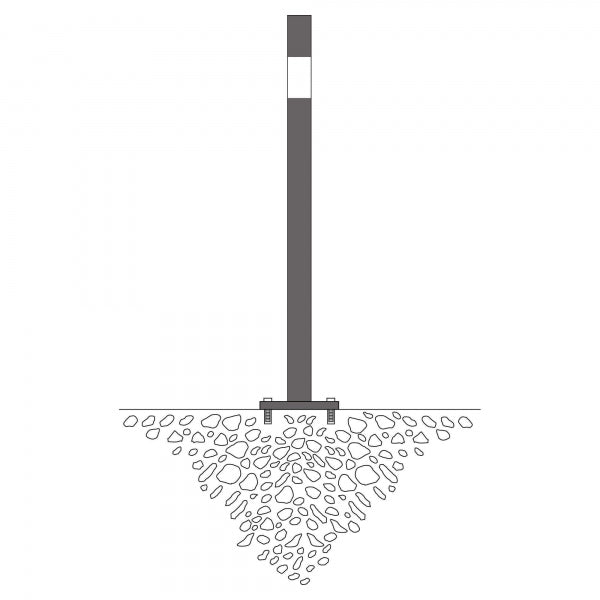 Traffic Line Barrier Post Bolt Down 60mm Galv_anthracite_wb Diagram