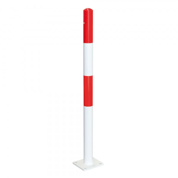 Traffic Line Barrier Post Bolt Down 60mm Galv_red_white 0 Eyelets