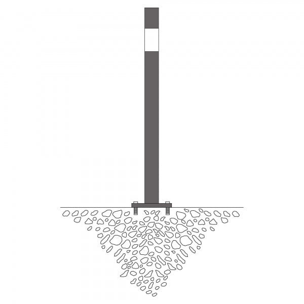 Traffic Line Barrier Post Bolt Down 70x70 Galv_anthracite_wb Square Diagram