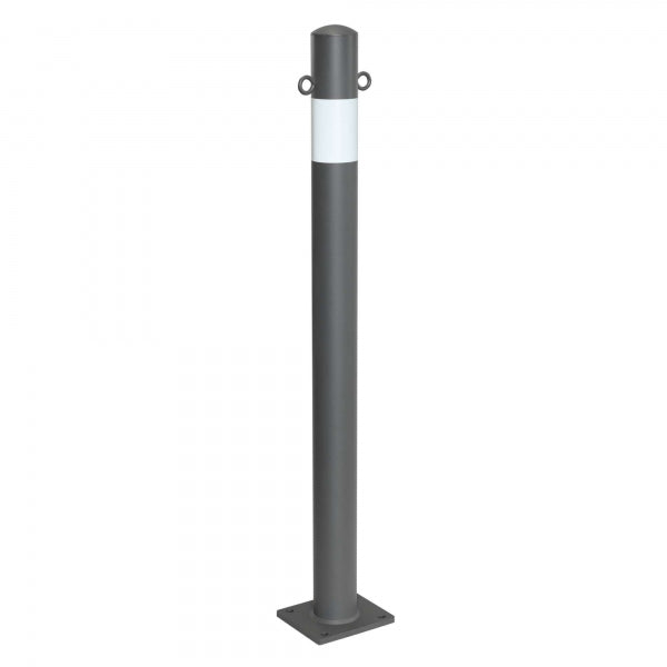Traffic Line Barrier Post Bolt Down 76mm Galv_anthracite_wb 2 Eyelets