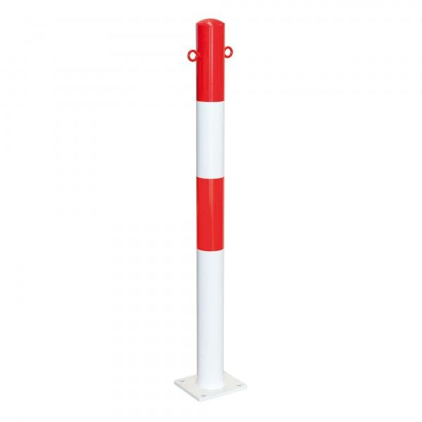 Traffic Line Barrier Post Bolt Down 76mm Galv_red_white 2 Eyelets