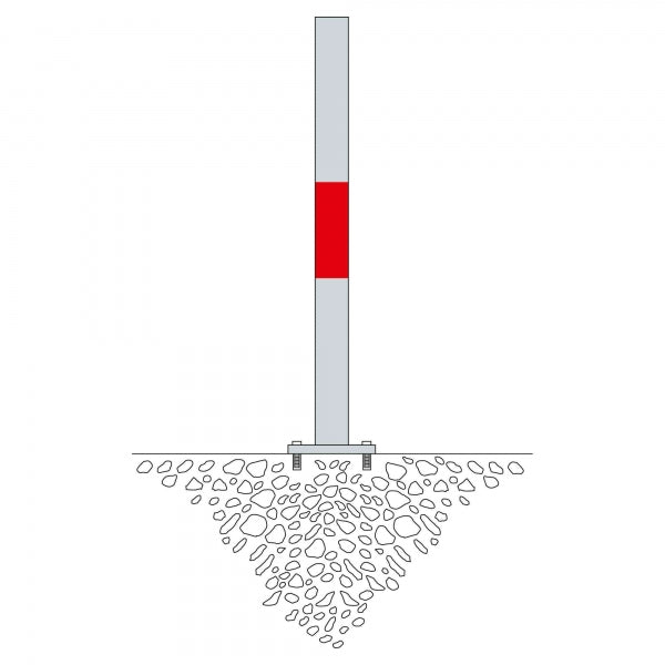 Traffic Line Barrier Post Bolt Down 76mm Galv