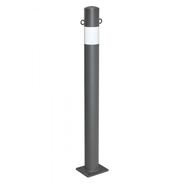 Traffic Line Barrier Post Bolt Down 90mm Galv_anthracite_wb 2 Eyelets