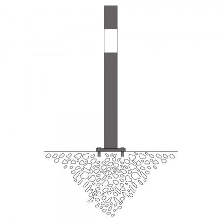 Traffic Line Barrier Post Bolt Down 90mm Galv_anthracite_wb Diagram