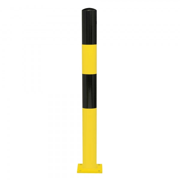 Traffic Line Barrier Post Bolt Down 90mm Galv_black_yellow 0 Eyelets