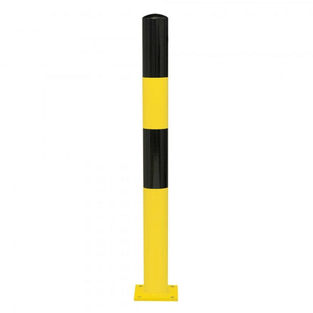 Traffic Line Barrier Post Bolt Down 90mm Galv_black_yellow 0 Eyelets