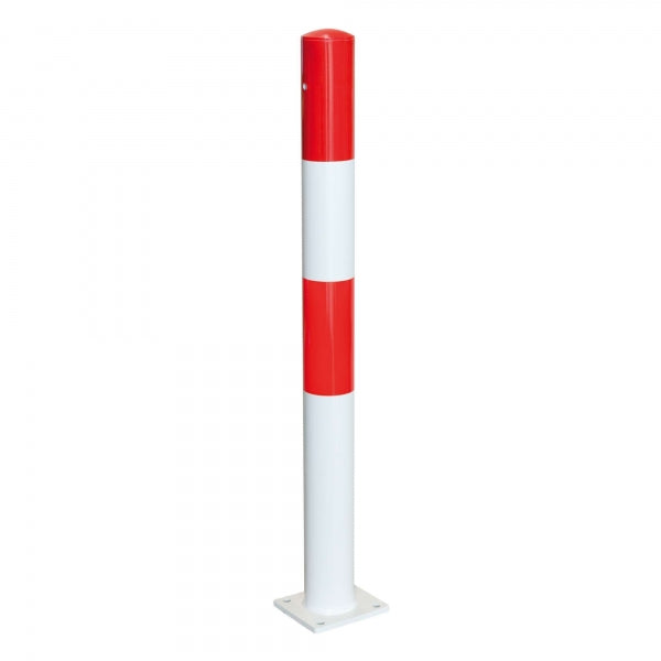 Traffic Line Barrier Post Bolt Down 90mm Galv_red_white 0 Eyelets