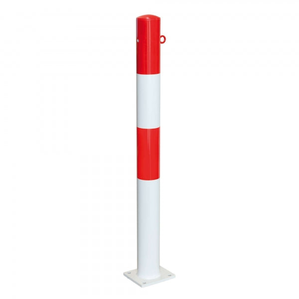 Traffic Line Barrier Post Bolt Down 90mm Galv_red_white 1 Eyelet