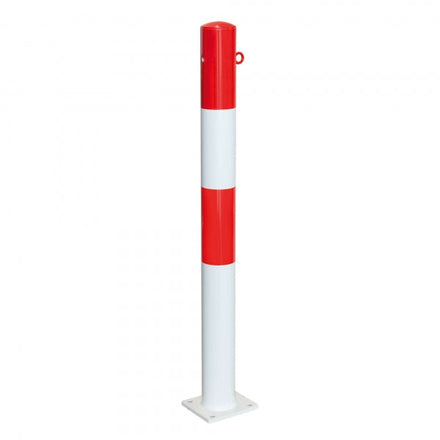 Traffic Line Barrier Post Bolt Down 90mm Galv_red_white 1 Eyelet
