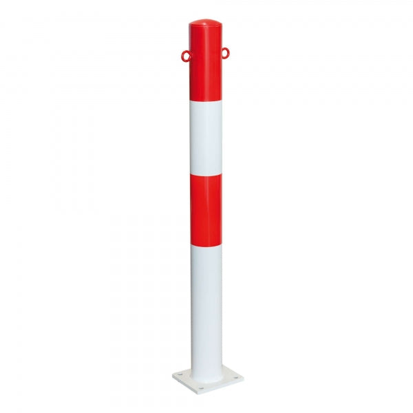 Traffic Line Barrier Post Bolt Down 90mm Galv_red_white 2 Eyelets