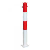Traffic Line Barrier Post Bolt Down 90mm Galv_red_white 2 Eyelets