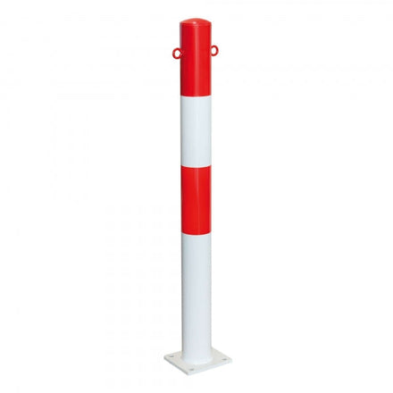 Traffic Line Barrier Post Bolt Down 90mm Galv_red_white 2 Eyelets