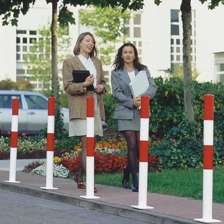 Traffic Line Barrier Post Bolt Down Pedestrian In Use