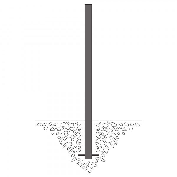 Traffic Line Barrier Post Cast In 60mm Galv