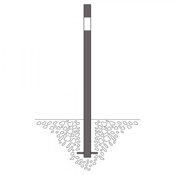 Traffic Line Barrier Post Cast In 60mm Galv_anthracite_wb Diagram