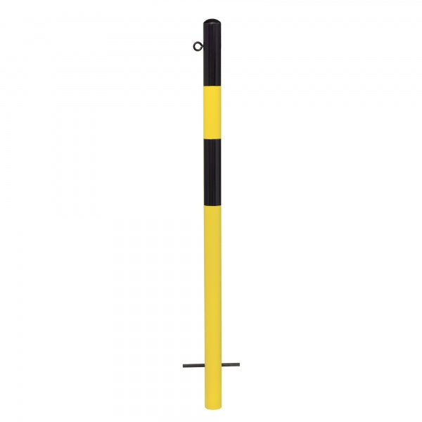 Traffic Line Barrier Post Cast In 60mm Galv_black_yellow 1 Eyelet