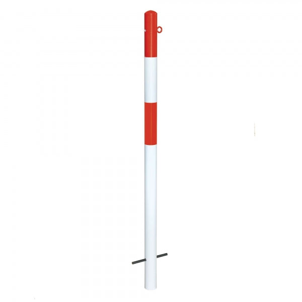 Traffic Line Barrier Post Cast In 60mm Galv_red_white 1 Eyelet