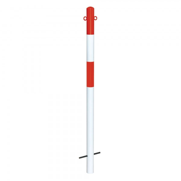 Traffic Line Barrier Post Cast In 60mm Galv_red_white 2 Eyelets