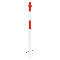 Traffic Line Barrier Post Cast In 60mm Galv_red_white 2 Eyelets