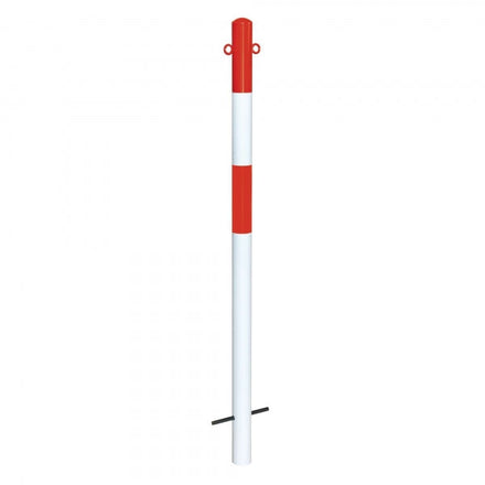 Traffic Line Barrier Post Cast In 60mm Galv_red_white 2 Eyelets