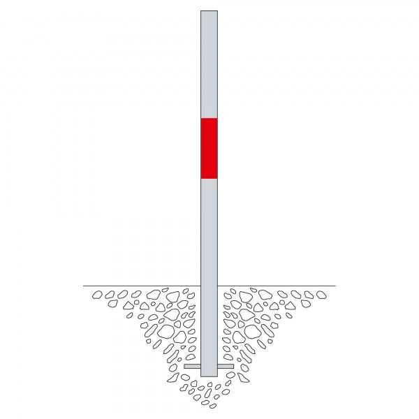 Traffic Line Barrier Post Cast In 60mm Galv