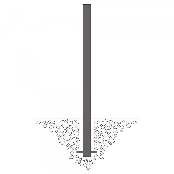 Traffic Line Barrier Post Cast In 70x70 Galv