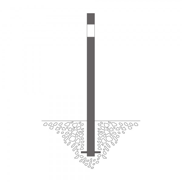 Traffic Line Barrier Post Cast In 70x70 Galv_anthracite_wb Square Diagram