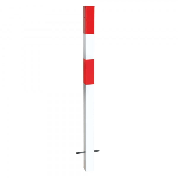 Traffic Line Barrier Post Cast In 70x70 Galv_red_white 0 Eyelets