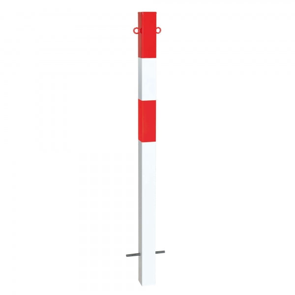 Traffic Line Barrier Post Cast In 70x70 Galv_red_white 2 Eyelets
