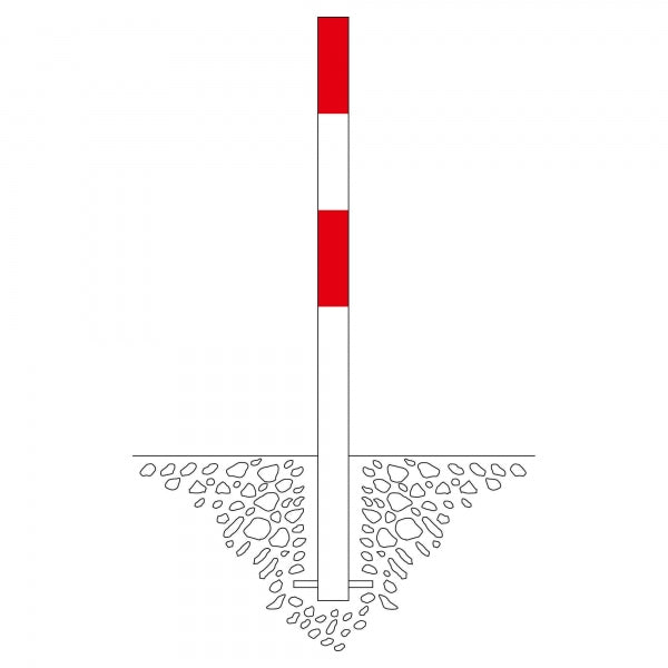 Traffic Line Barrier Post Cast In 70x70 Galv_red_white Square Diagram