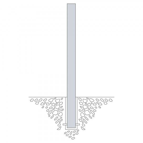 Traffic Line Barrier Post Cast In 76mm Galv Diagram