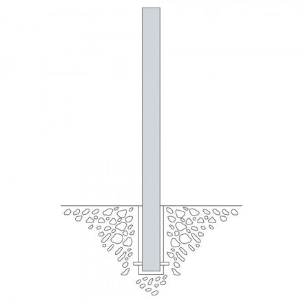 Traffic Line Barrier Post Cast In 76mm Galv Diagram