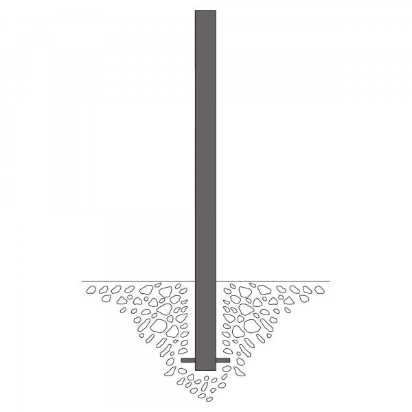 Traffic Line Barrier Post Cast In 76mm Galv