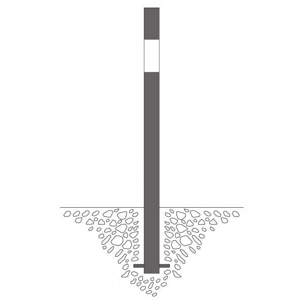 Traffic Line Barrier Post Cast In 76mm Galv_anthracite_wb Diagram