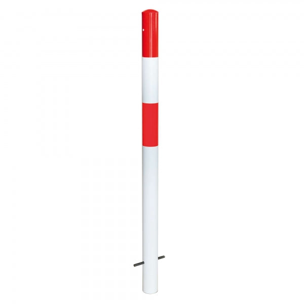 Traffic Line Barrier Post Cast In 76mm Galv_red_white 0 Eyelets