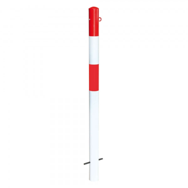 Traffic Line Barrier Post Cast In 76mm Galv_red_white 1 Eyelet