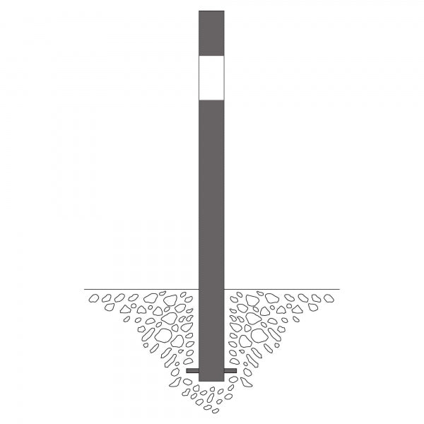 Traffic Line Barrier Post Cast In 90mm Galv_anthracite_wb Diagram