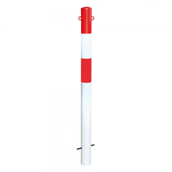 Traffic Line Barrier Post Cast In 90mm Galv_red_white 2 Eyelets