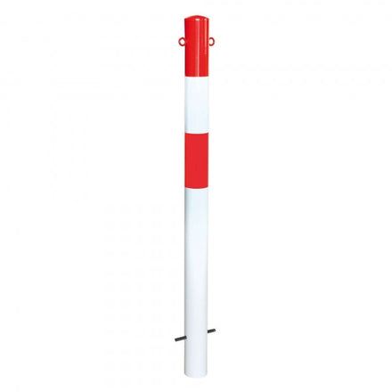 Traffic Line Barrier Post Cast In 90mm Galv_red_white 2 Eyelets