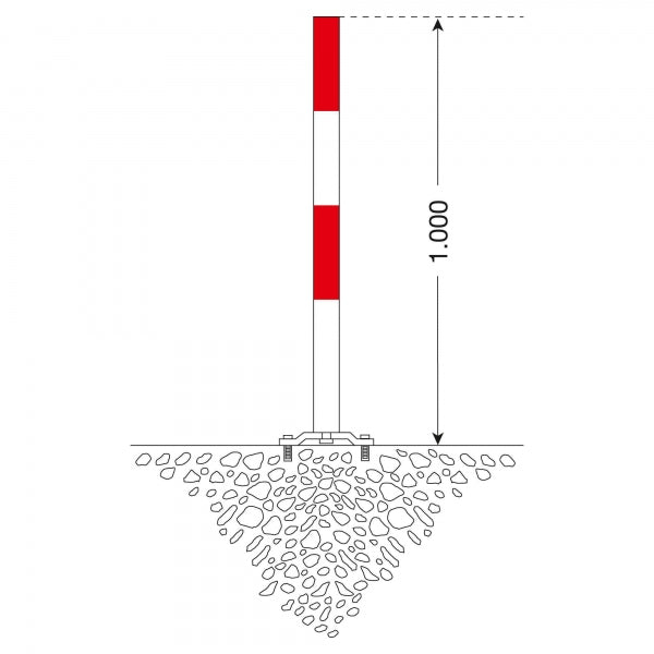 Traffic Line Minder B Bolt Down Red White Diagram