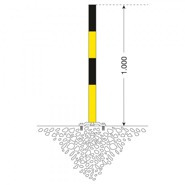 Traffic Line Minder B Bolt Down Yellow Black Diagram