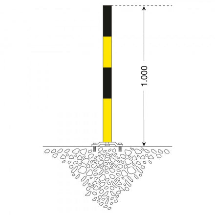 Traffic Line Minder B Bolt Down Yellow Black Diagram