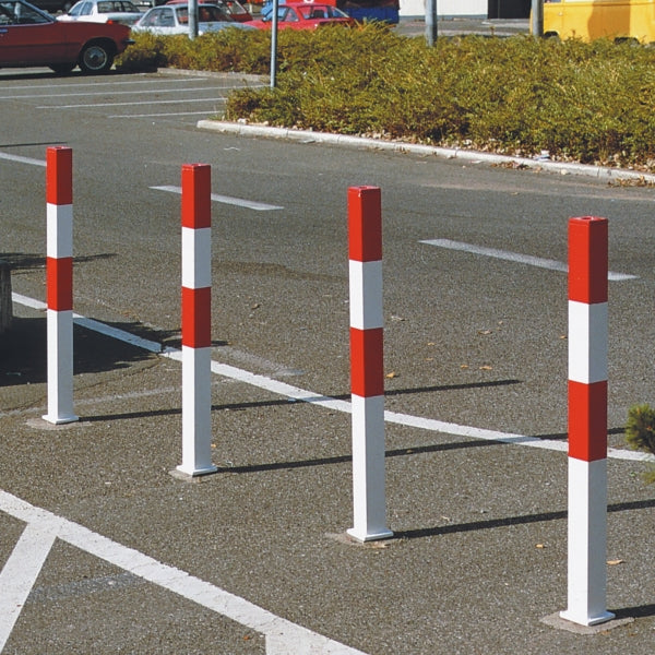 Traffic Line Minder B Cast In Red White Square In Situ