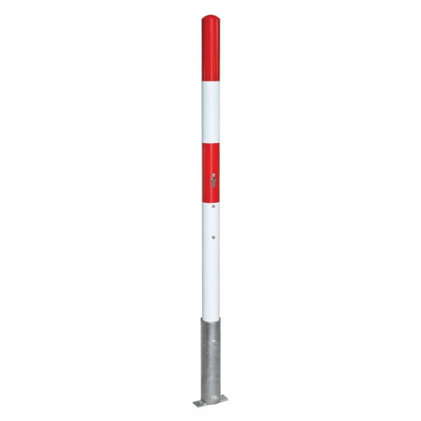 Traffic Line Removable Barrier Post 60mm Galv_red_white Cylinder Lock