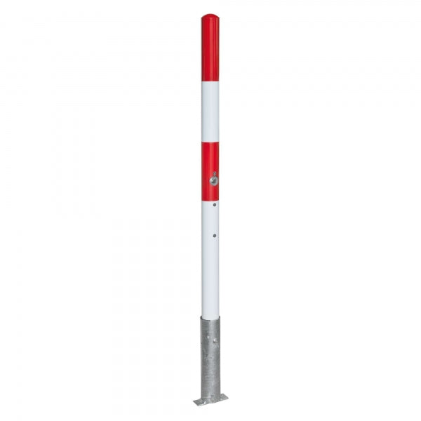 Traffic Line Removable Barrier Post 60mm Galv_red_white Triangle Lock