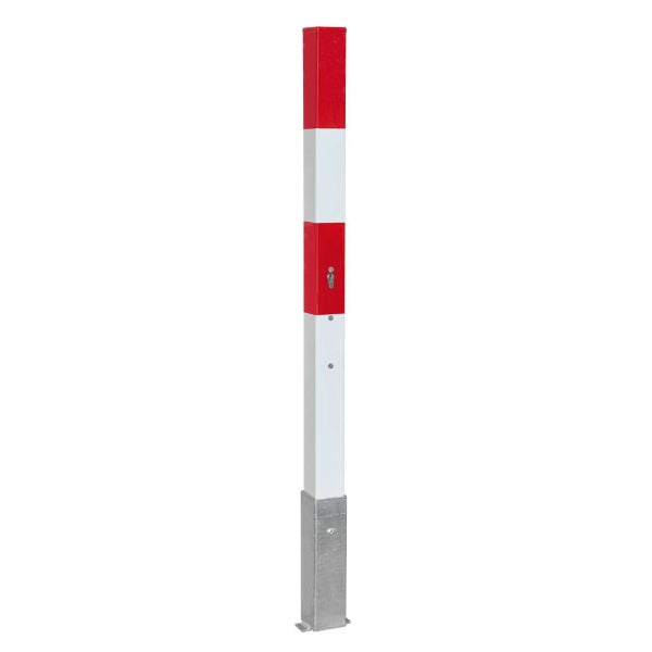 Traffic Line Removable Barrier Post 70x70 Galv_red_white Cylinder Lock
