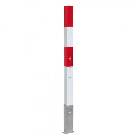 Traffic Line Removable Barrier Post 70x70 Galv_red_white Cylinder Lock