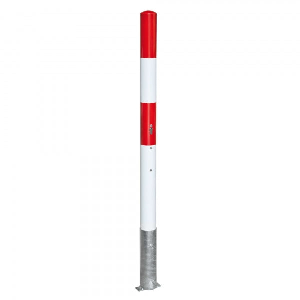 Traffic Line Removable Barrier Post 76mm Galv_red_white Cylinder Lock